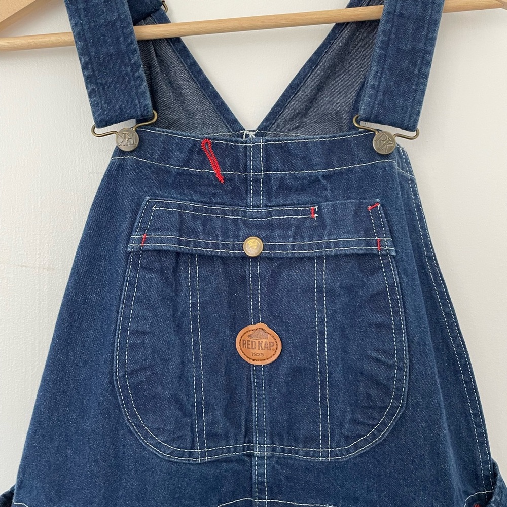 Vintage Red Kap overalls indigo blue size 34x34 with unfinished hem 100% cotton